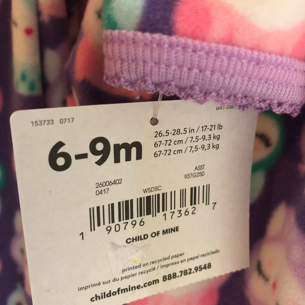SOLD - NWT Child of Mine Sleep & Play Pajamas - Picture 2 of 4
